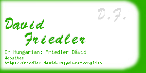 david friedler business card