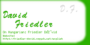 david friedler business card